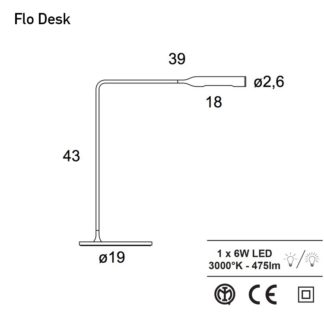 Flo Desk schwarz Soft-touch Tischleuchte