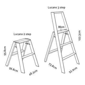 Lucano 2 step white – Hocker/Trittleiter